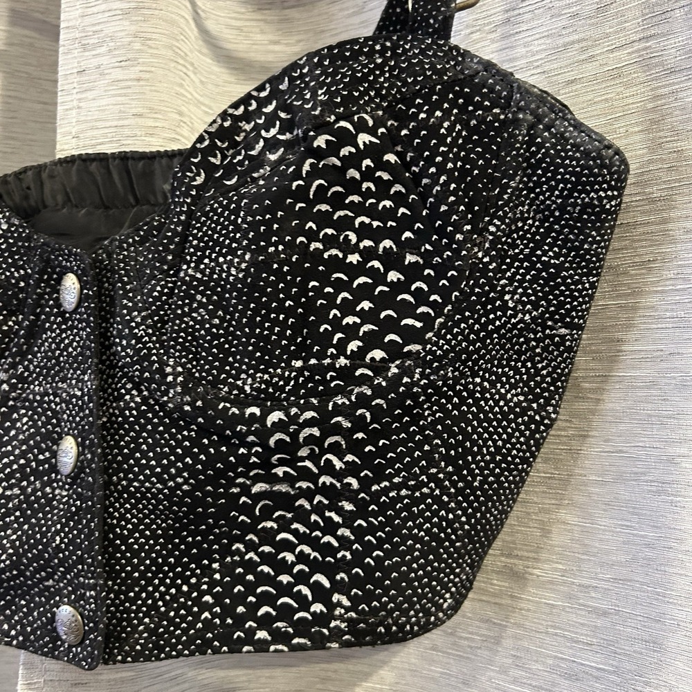 FABULOUS Vintage‎ Leather Easy Rider Motorcycle BUSTIER-Bra -Corset Closer Snaps - Picture 4 of 8